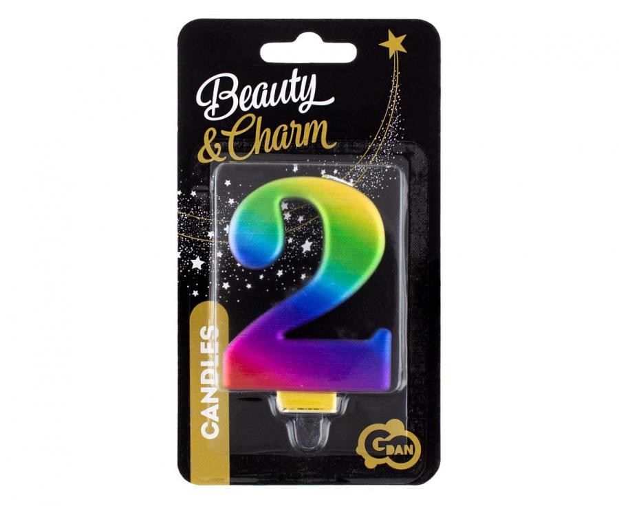Świeczka cyferka 2, Galaxy 8cm GoDan